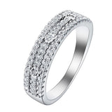 Triple Row CZ Pave Band Ring