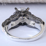 Skull Black Gothic Champagne-Accent Ring