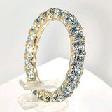 Blue CZ Claw-Set Gold Eternity Band