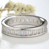 Baguette CZ Channel Eternity Band Ring