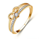 Gold Infinity Pave CZ Double Band Ring