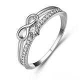 Gold Infinity Pave CZ Double Band Ring
