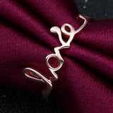 Script Love Word Ring