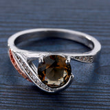 Champagne Oval CZ Two-Tone Swirl Ring