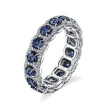 Sapphire-Blue CZ Eternity Band Ring