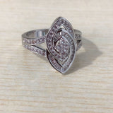 Marquise Pavé CZ Double Halo Ring