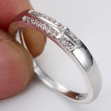 Dainty Pavé CZ Cross Band Ring