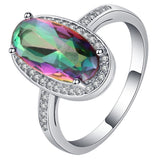 Rainbow Mystic Oval CZ Jewelry Set