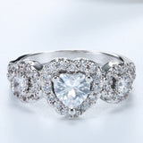 Heart CZ Pavé Infinity Halo Ring