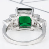 Yellow Emerald-Cut CZ Ladder Accent Ring