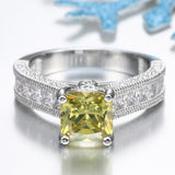 Yellow Princess CZ Channel-Set Ring