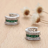 Ruby-Red Princess CZ Channel Huggie Earrings