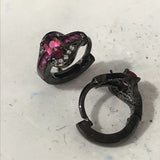 Emerald-Green Oval CZ Channel Bypass Ring