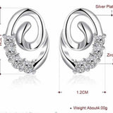 Polished Swirl Oval Pavé CZ Earrings