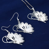 Filigree Butterfly Heart Jewelry Set