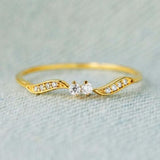 Dainty Wave CZ Stacking Ring