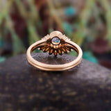 Opal-Look Petal Crown Rose Gold Ring