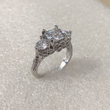 Princess-Cut Three-Stone CZ Ring