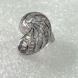 Baguette CZ Nautilus Shell Ring