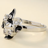 Black Enamel Bubble Cluster CZ Ring