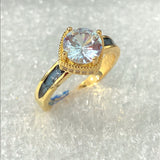 Turquoise-Look Inlay Engraved Love Ring