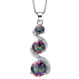 Rainbow Mystic CZ Swirl Drop Jewelry Set