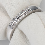 Dainty Pavé CZ Cross Band Ring