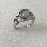 Opal-Look Round Knot Bypass Ring