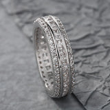 Triple-Row Baguette CZ Eternity Band Ring