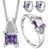 Purple Princess CZ Pavé Jewelry Set