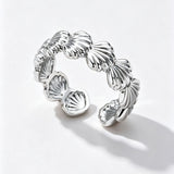 Seashell Scallop Adjustable Open Ring