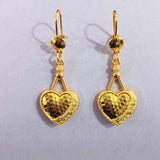 Hammered Heart Dangle Earrings