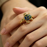 Enamel Sea Turtle Open Ring