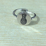 Engraved Pineapple Round Signet Ring