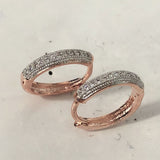 Pavé CZ Rose Gold Huggie Hoop Earrings