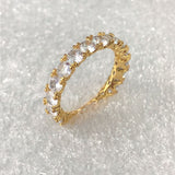 Round CZ Full Eternity Band Ring