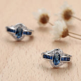 Emerald-Green Oval CZ Channel Bypass Ring