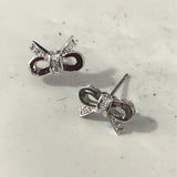 Pavé CZ Bow Knot Stud Earrings