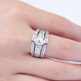 Marquise CZ Three-Band Bridal Ring Set