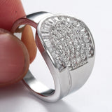 Pavé CZ Shield Top Wide Band Ring