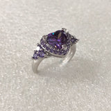 Lavender Heart CZ Pavé Cluster Ring