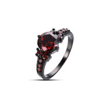 Ruby-Red CZ Black Vintage Ring