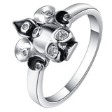 Black Enamel Bubble Cluster CZ Ring