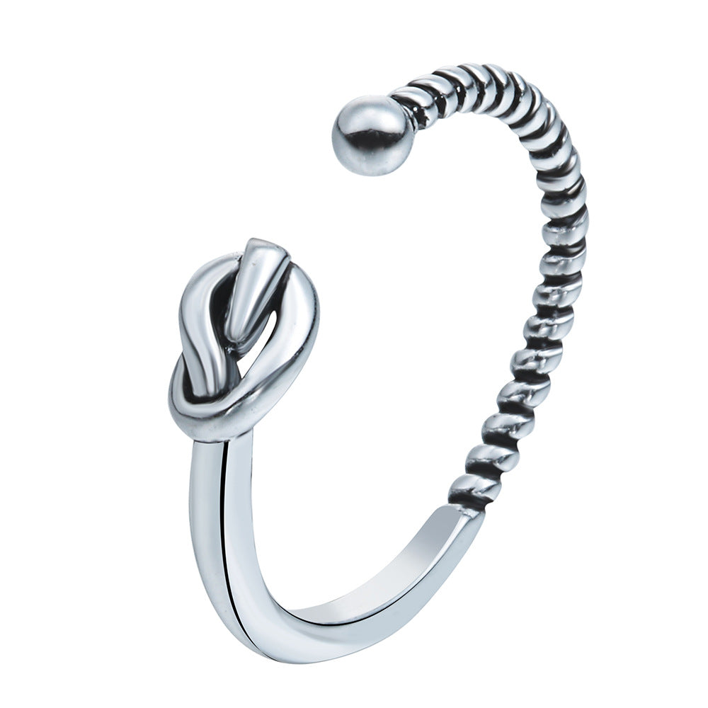 Love Knot Twisted Open Cuff Ring