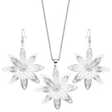 Filigree Lotus Flower Jewelry Set
