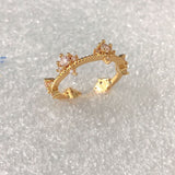 Dainty Heart CZ Starburst Stacking Ring