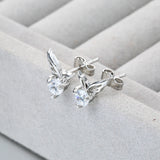 Angel Wing Round CZ Stud Earrings