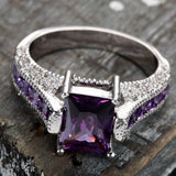 Amethyst-Purple Princess CZ Channel Ring