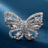Butterfly CZ Pave Wrap Ring