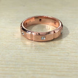 Square CZ Faceted Men's Band Ring